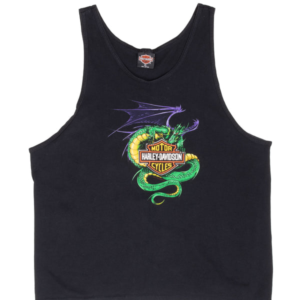 Vintage Harley Davidson World Dragon Oklahoma City Tank Top Tee Shirt 1994 Size XL Made In Usa