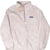 Front of beige Patagonia Women's Los Gatos quarter-zip fleece with hang tag