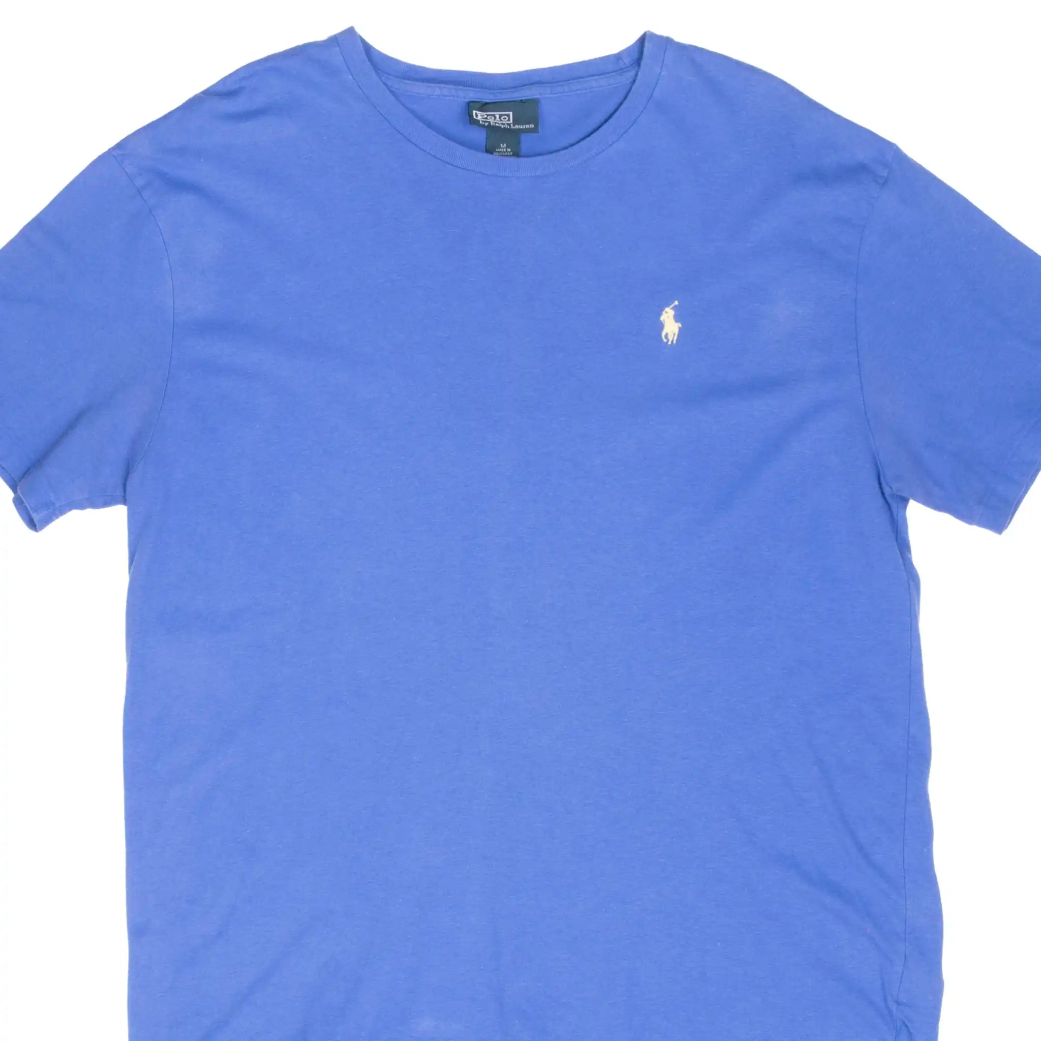 VINTAGE POLO RALPH LAUREN CLASSIC BLUE TEE SHIRT 1990S MEDIUM