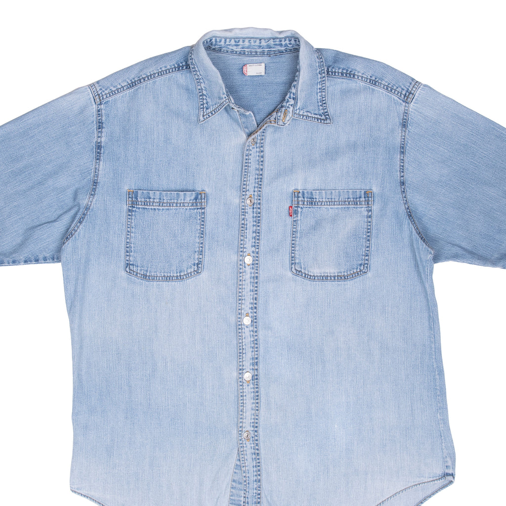 Vintage Levis Denim Short Sleeve Shirt Size XL 2000S