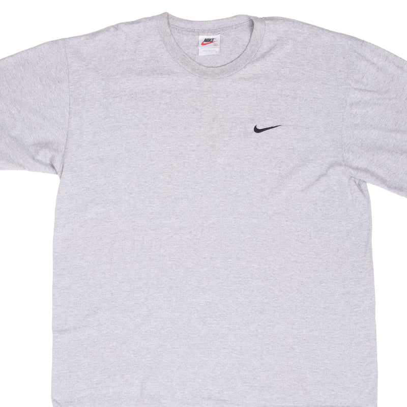Vintage Nike Classic Swoosh Grey Tee Shirt 1990S Size Large Made In Usa