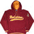 Front of burgundy Washington Redskins Starter hoodie with gold script and embroidered sleeve logo