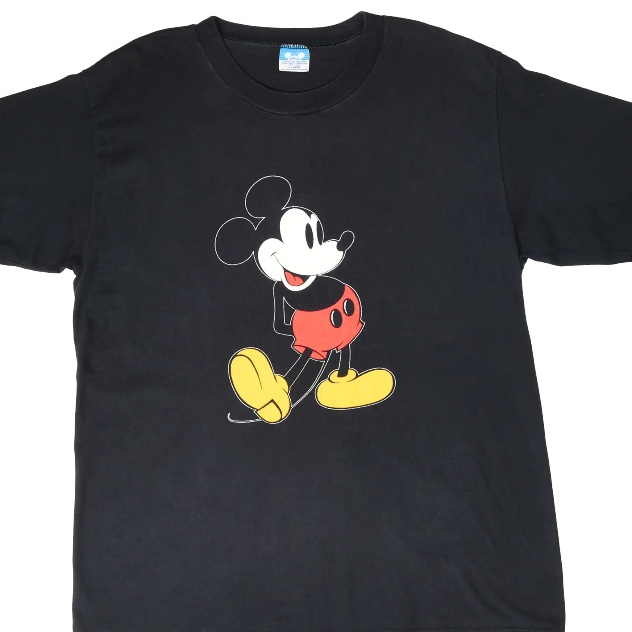 Front of black Disney T-shirt with Mickey Mouse graphic