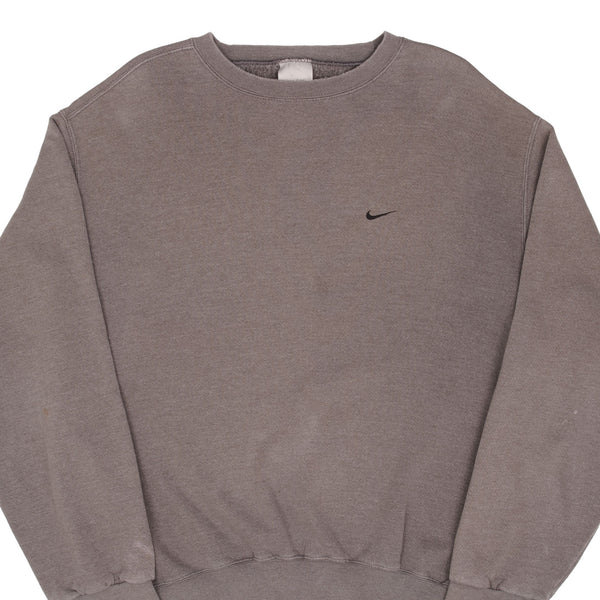 Vintage Nike Classic Swoosh Gray Crewneck Sweatshirt 2000S Size Large