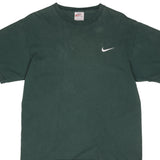 Vintage Nike Small Swoosh Embroidered Green Tee Shirt Late 1990s Size Medium Made In USA