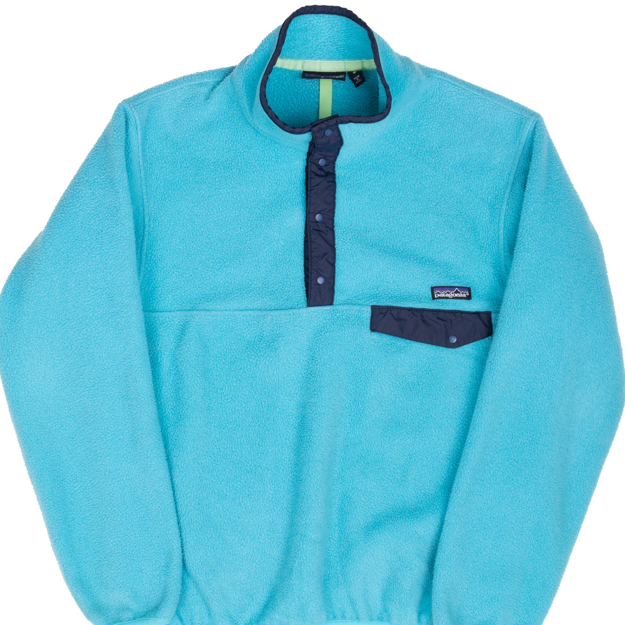 Vintage Patagonia Blue Sky Snap T Fleece Pullover Jacket 1990S Small Made In Usa