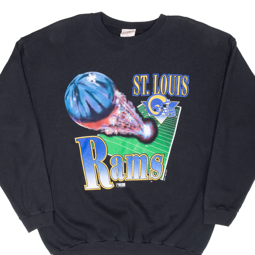 VINTAGE NFL ST LOUIS RAMS BLACK SWEATSHIRT 1994 SIZE XL