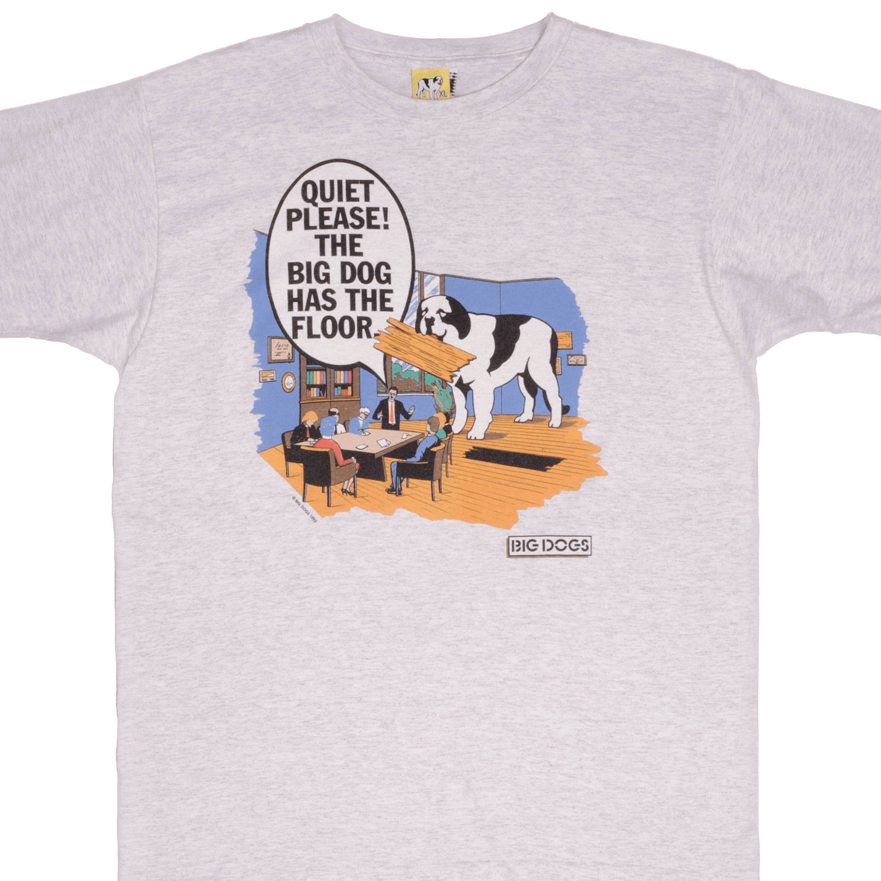 Vintage Quiet Please! The Big Dog Has The Floor Tee Shirt 1992 Size XL  With Single Stitch Sleeves