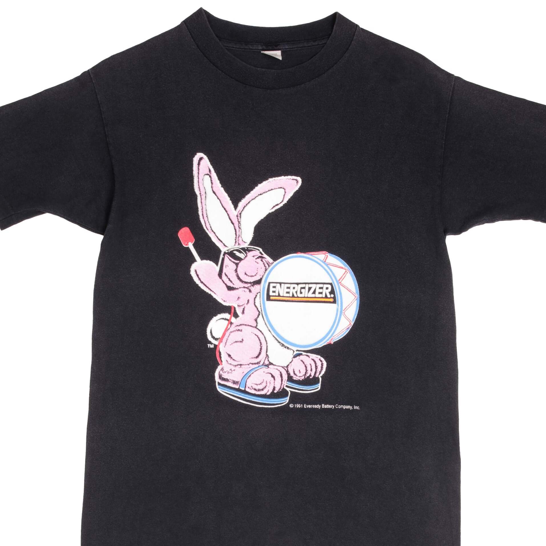 Vintage Energizer Bunny Nothing Lasts Longer 1991 Advertisement Tee Shirt Size Small With Single Stitch Sleeves