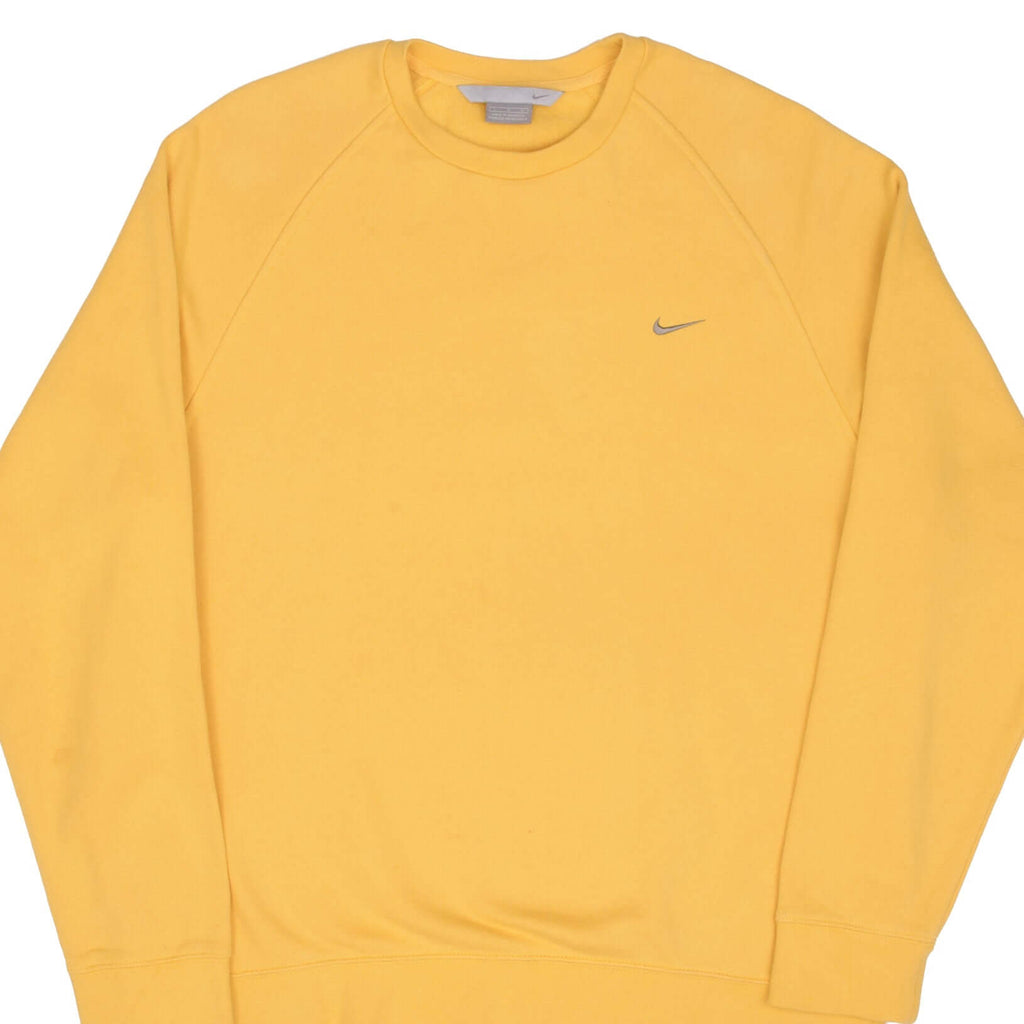 Vintage Nike Classic Swoosh Yellow Sweatshirt 2000S Size Large