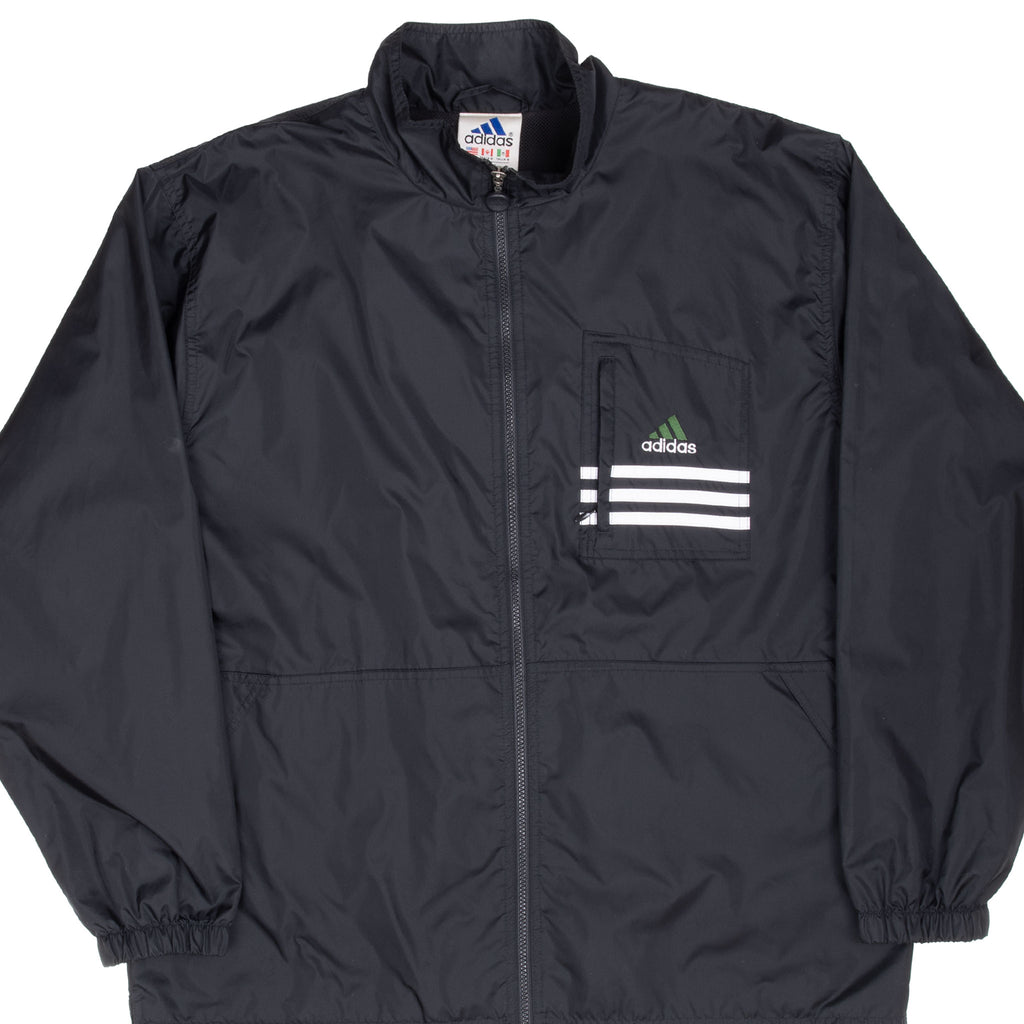 Vintage Adidas Black Windbreaker Jacket 1990S Size Large