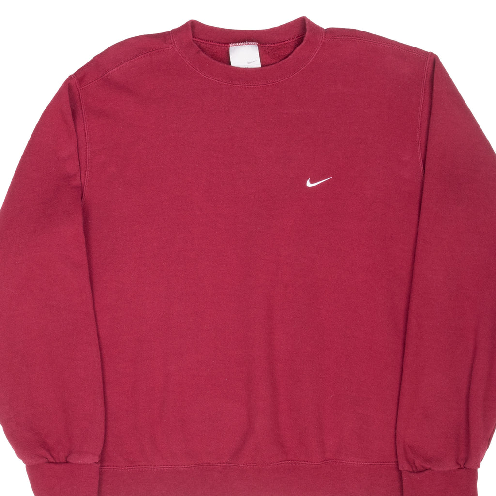 VINTAGE NIKE CLASSIC SWOOSH RED BURGUNDY SWEATSHIRT 2000S MEDIUM
