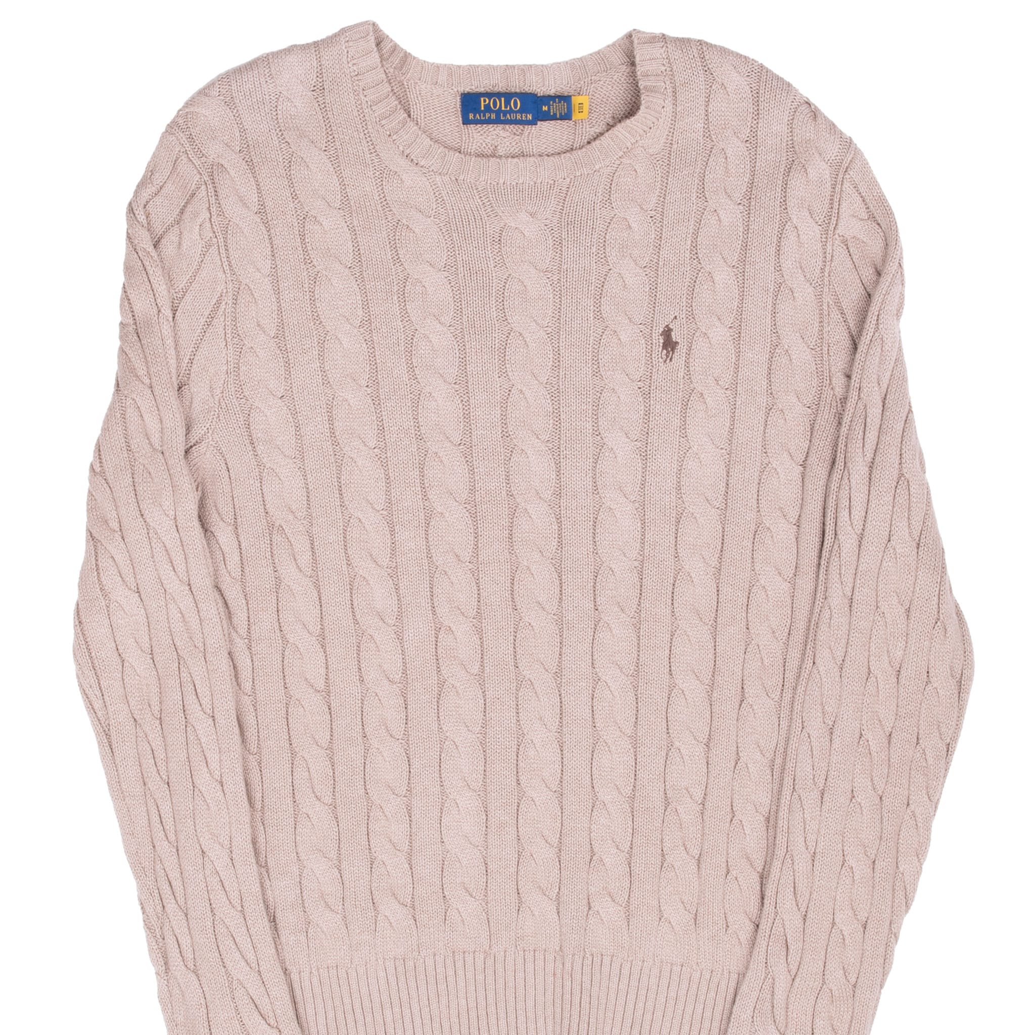 Vintage Polo Ralph Lauren Beige Knit Sweater Size Medium