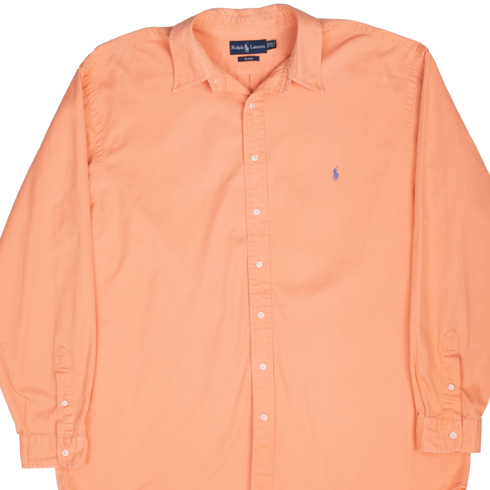 VINTAGE POLO RALPH LAUREN SALMON PINK SHIRT 1990S 2XL TALL VINTAGE POLO RALPH LAUREN SALMON PINK SHIRT 1990S 2XL TALL
