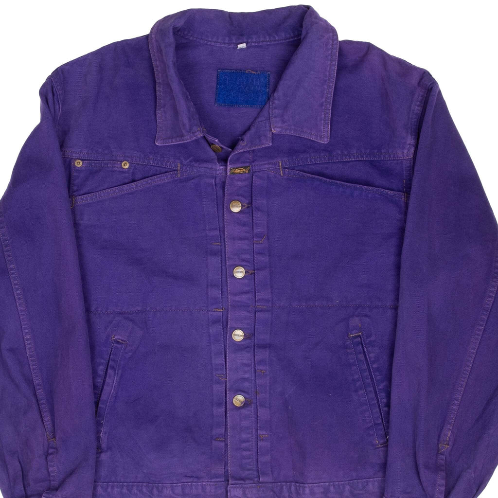 Vintage Marithe Francois Girbaud Purple Pleated 1990S Denim Jacket Size Large Made In Usa
