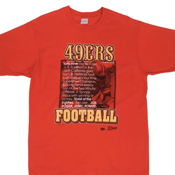 Vintage NFL San Francisco 49Ers Super Bowl Bound 1987 Salem Sportswear Tee Shirt Size Large Made In USA With Single Stitch Sleeves