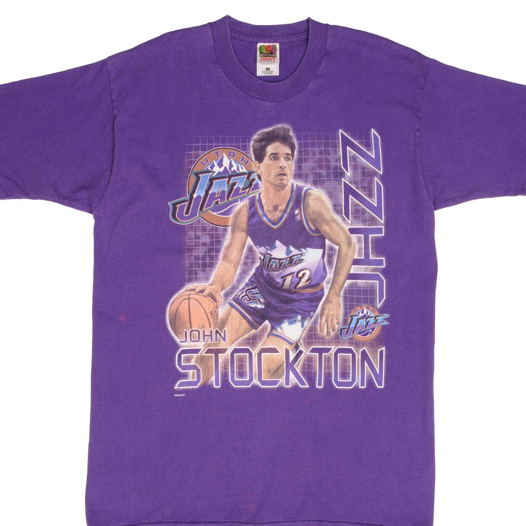 Vintage Nba Utah Jazz John Stockton 1990S Tee Shirt Size Large
