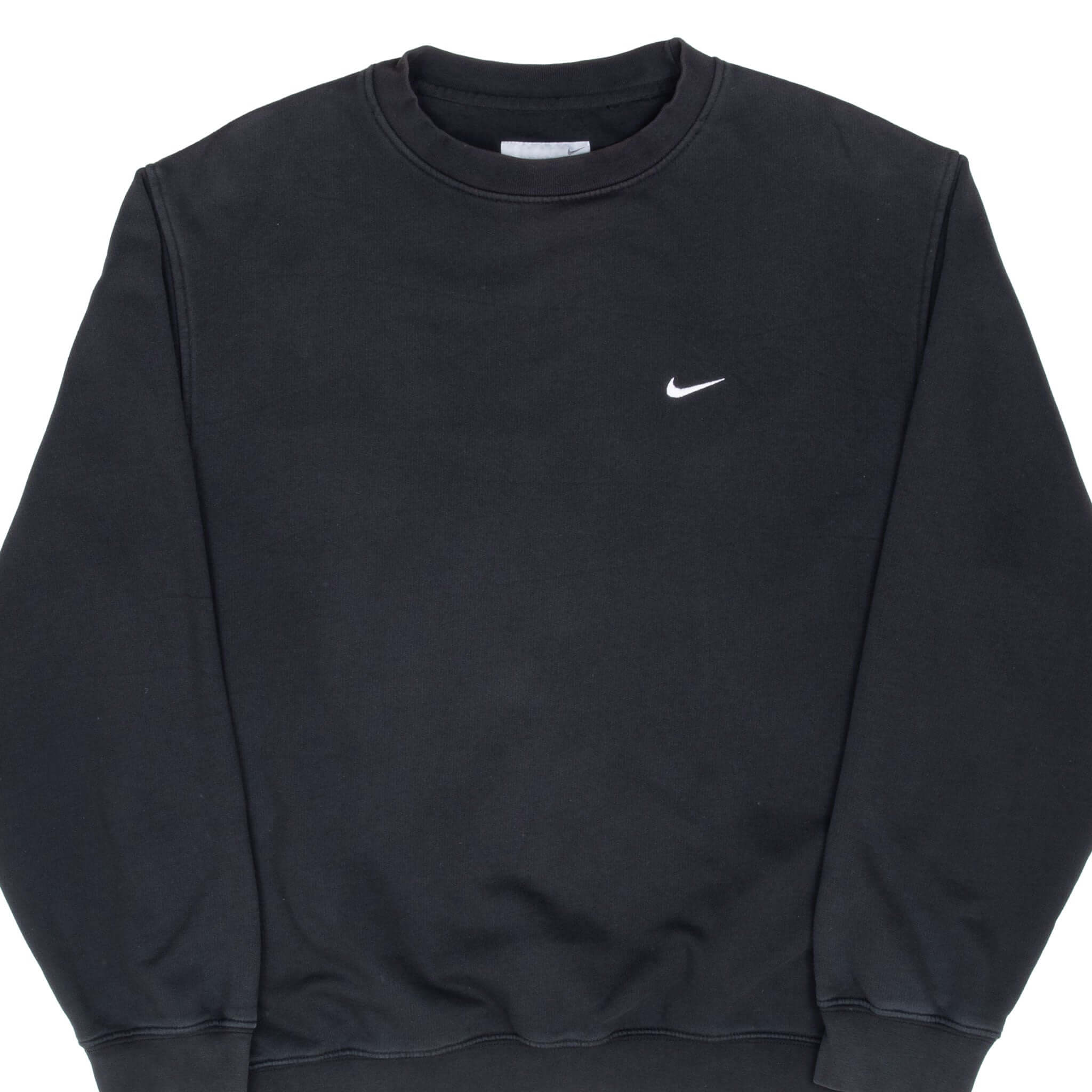 Vintage Nike Classic Swoosh Black Sweatshirt 2000S Size Medium