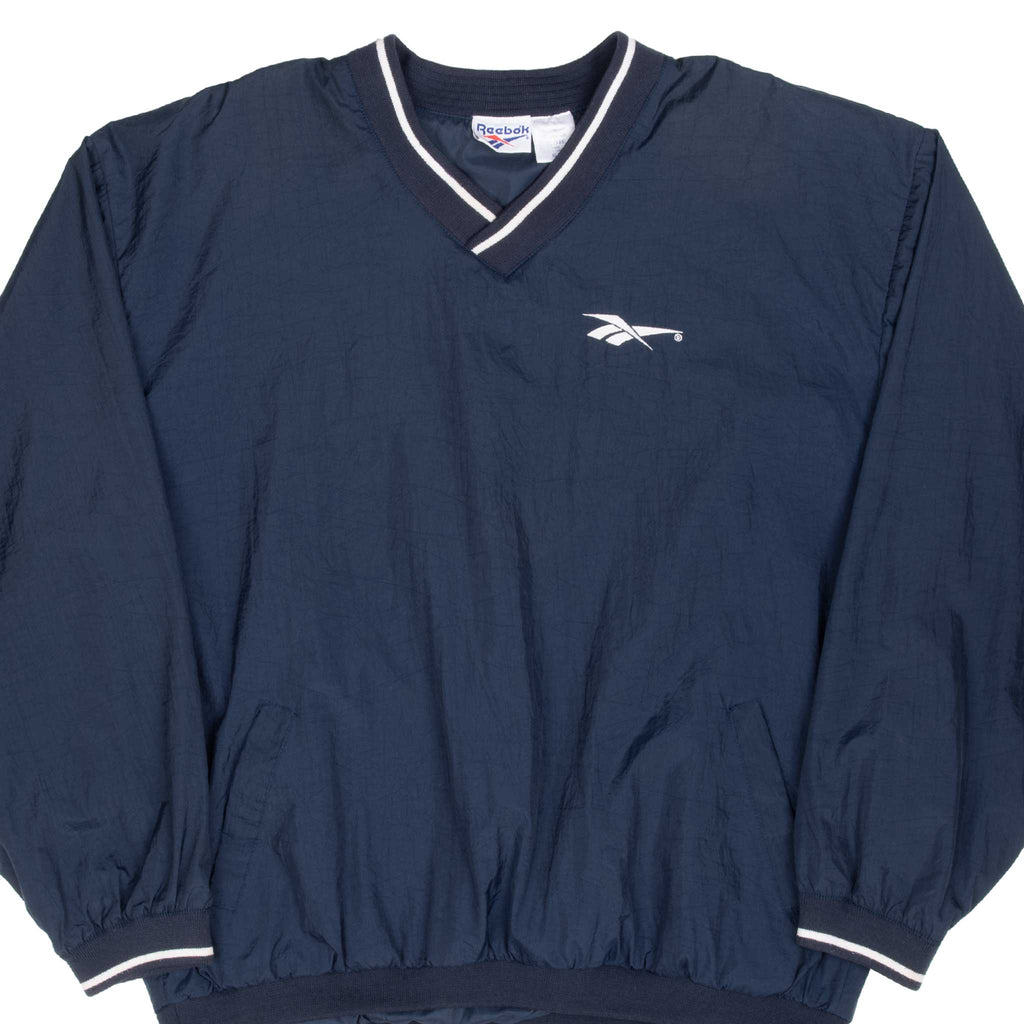 Vintage Reebok Blue Pullover Windbreaker Jacket 1990S Size XL