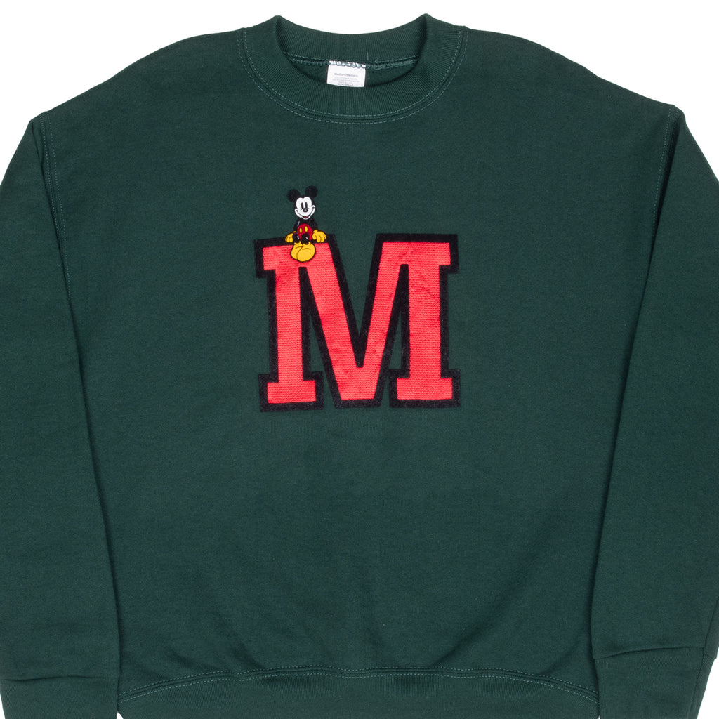 Vintage Disney Mickey Mouse 1990S Pine Green Sweatshirt Size Medium Made In USA