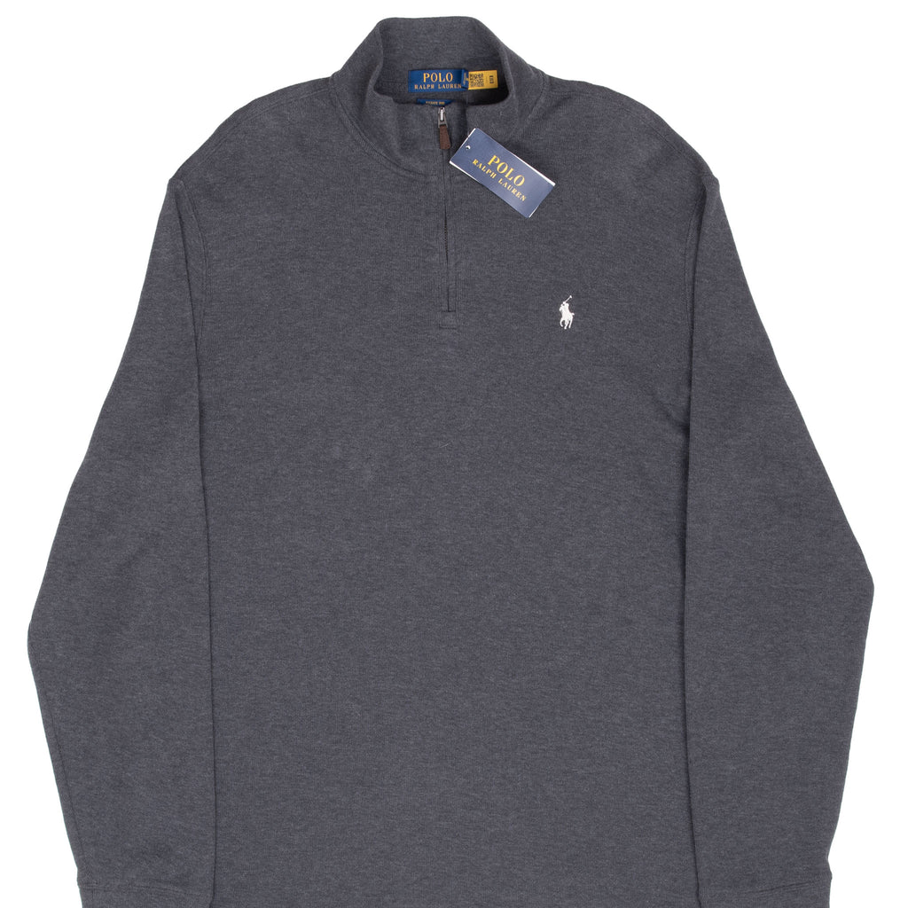 Vintage Polo Ralph Lauren Dark Grey Quarter 1/4 Zip Sweater 1990S Size Large