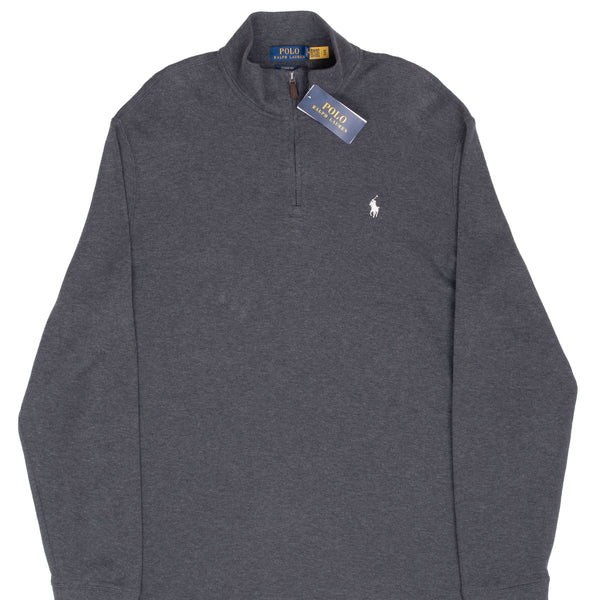 Vintage Polo Ralph Lauren Dark Grey Quarter 1/4 Zip Sweater 1990S Size Large