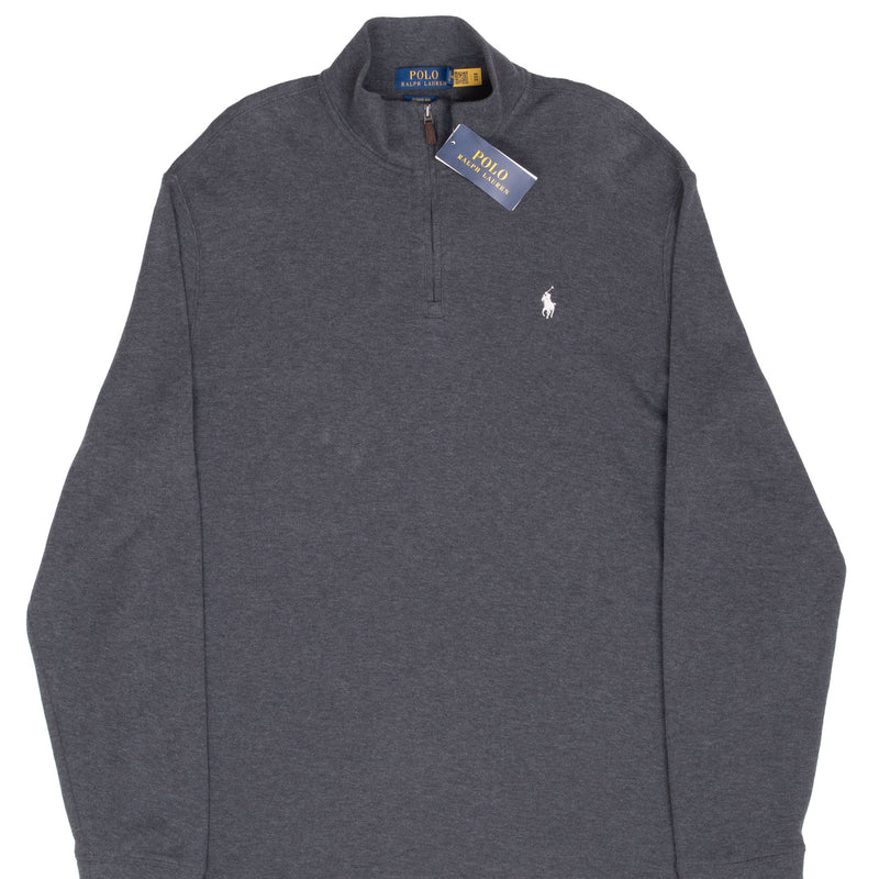Vintage Polo Ralph Lauren Dark Grey Quarter 1/4 Zip Sweater 1990S Size Large
