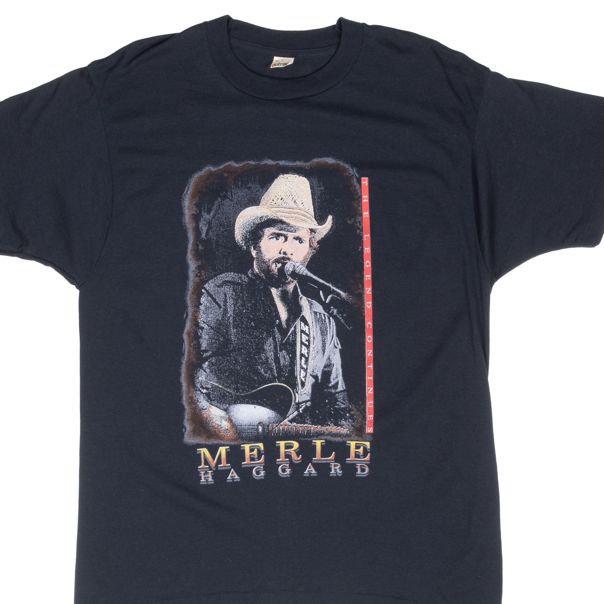 Vintage Merle Haggard The Legend Continues Tee Shirt 1991 Size Medium Made In Usa With Single Stitch Sleeves