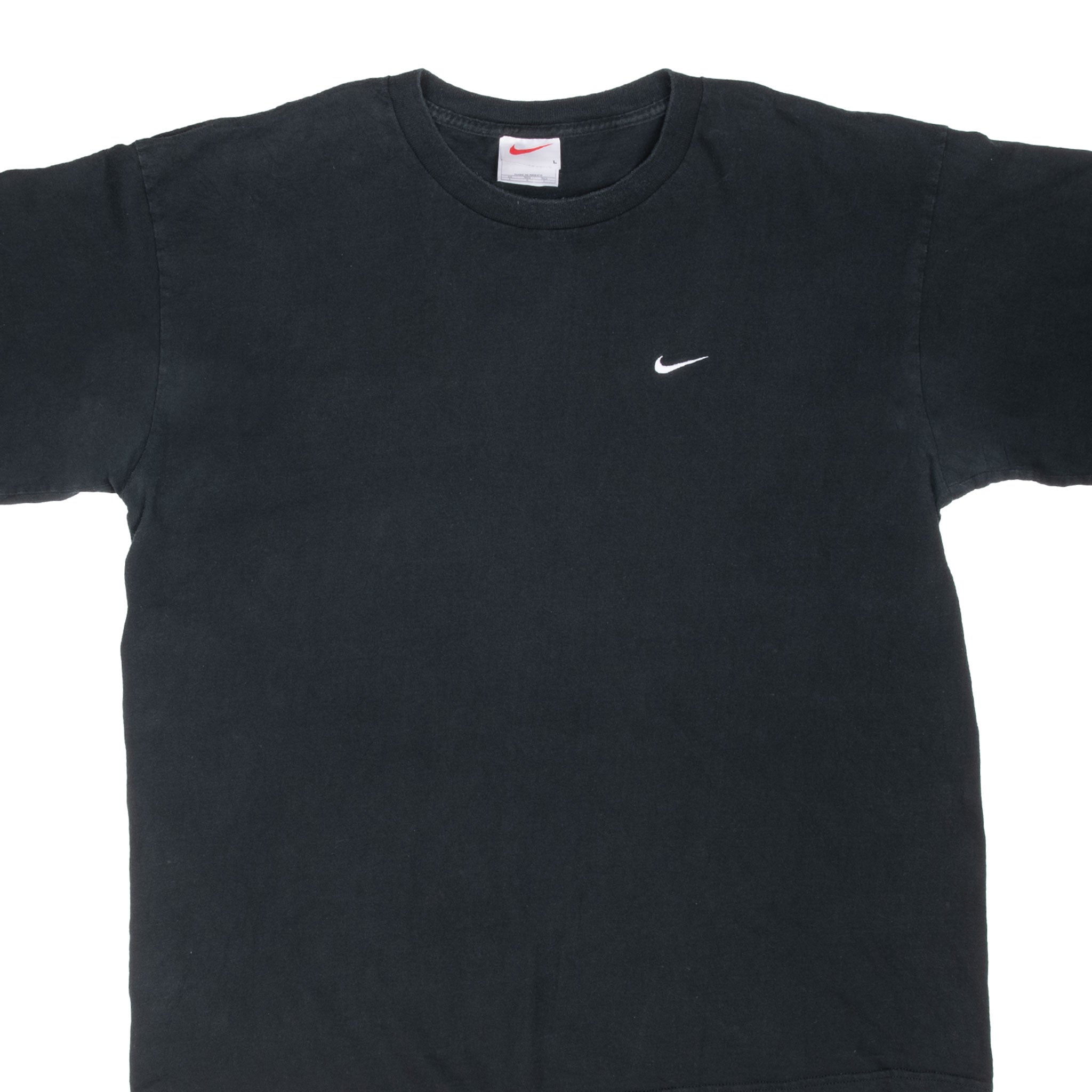Vintage Nike Black Classic Swoosh Tee Shirt 1990S Size Large