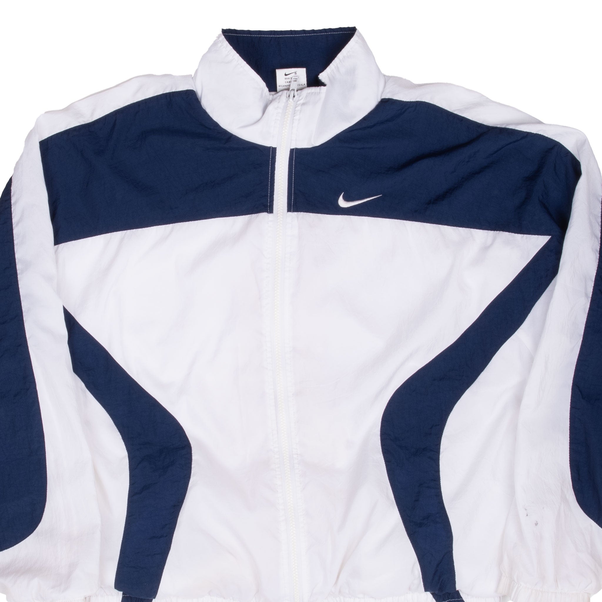 Vintage Nike Classic Swoosh Blue White Windbreaker Jacket 1990S Size Medium