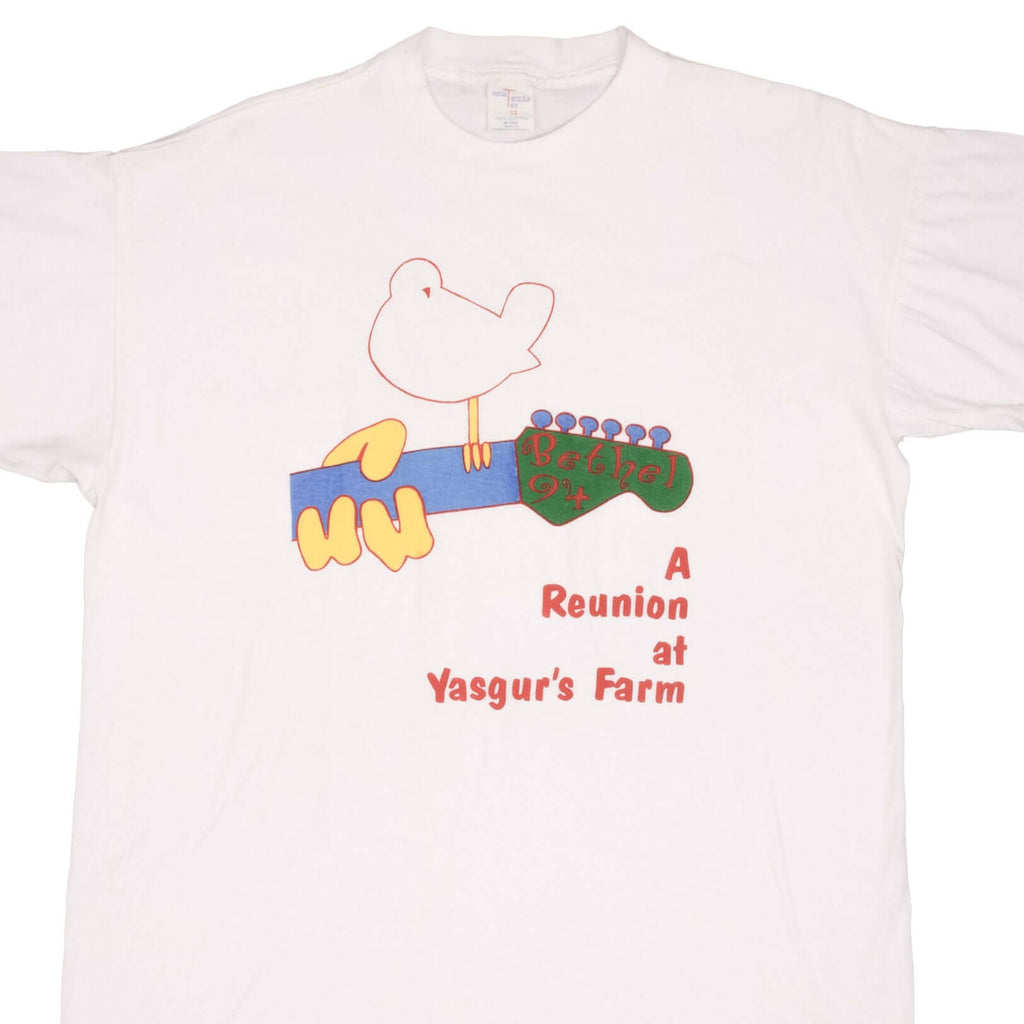 Vintage Bethel At Yasgur's Farm 1994 Tee Shirt Size XL With Single Stitch Sleeves