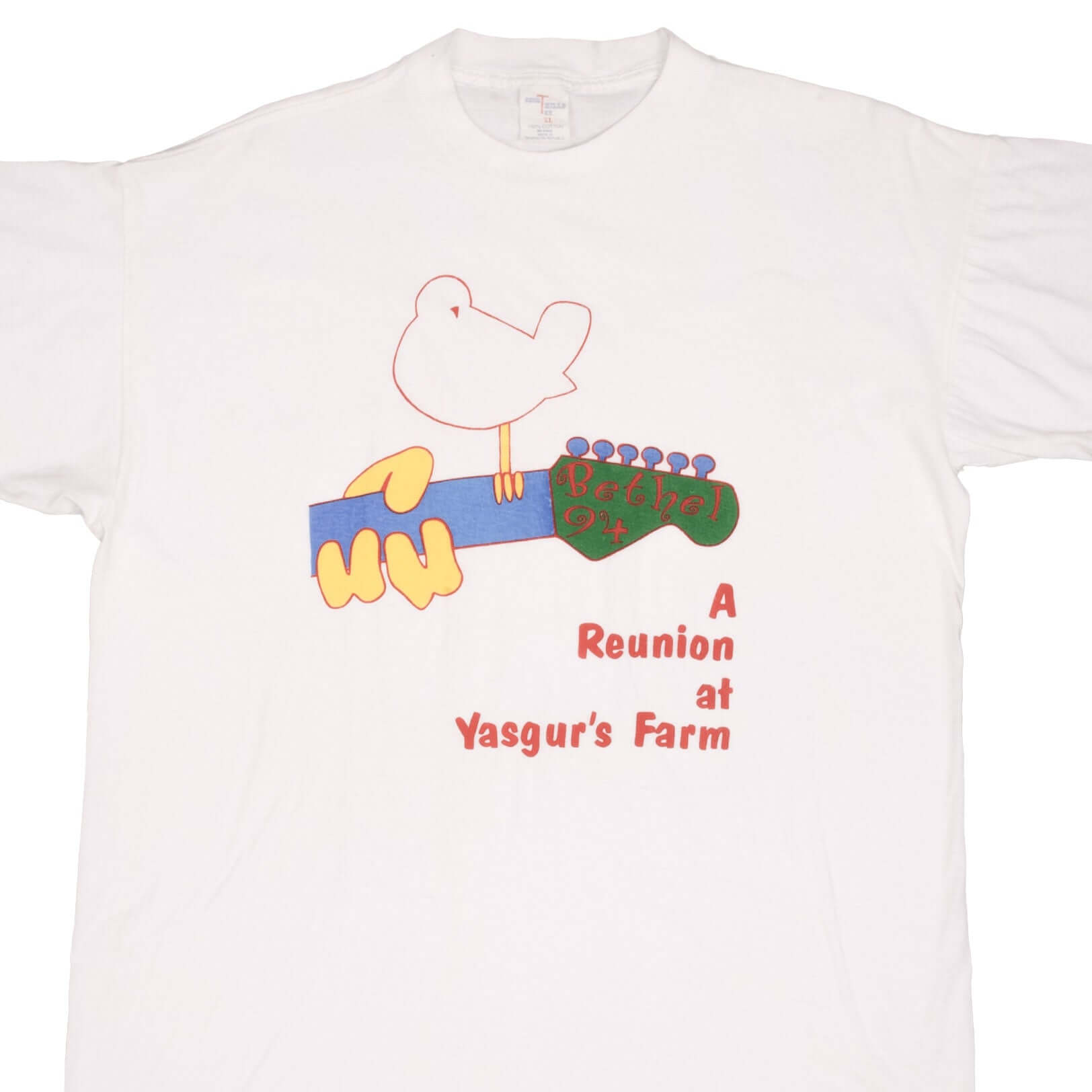 Vintage Bethel At Yasgur's Farm 1994 Tee Shirt Size XL With Single Stitch Sleeves