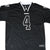 Front of black Nike Oakland Raiders Carr #4 NFL jersey with silver and white details