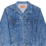 Vintage Levis Type 3 Denim Jacket 4 Pockets 70506 0214 1980S Size 44R Made In Usa With A Medium Wash