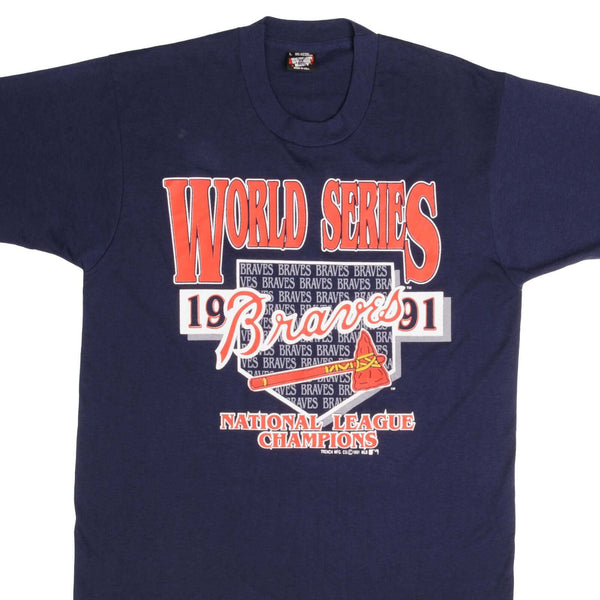 Vintage MLB Atlanta Braves 1991 Tee Shirt Size Medium With Single Stitch Sleeves