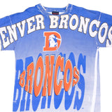 Vintage Nfl Denver Broncos All Over Print 1994 Magic Johnson T's Tee Shirt Size XL With Single Stitch Sleeves