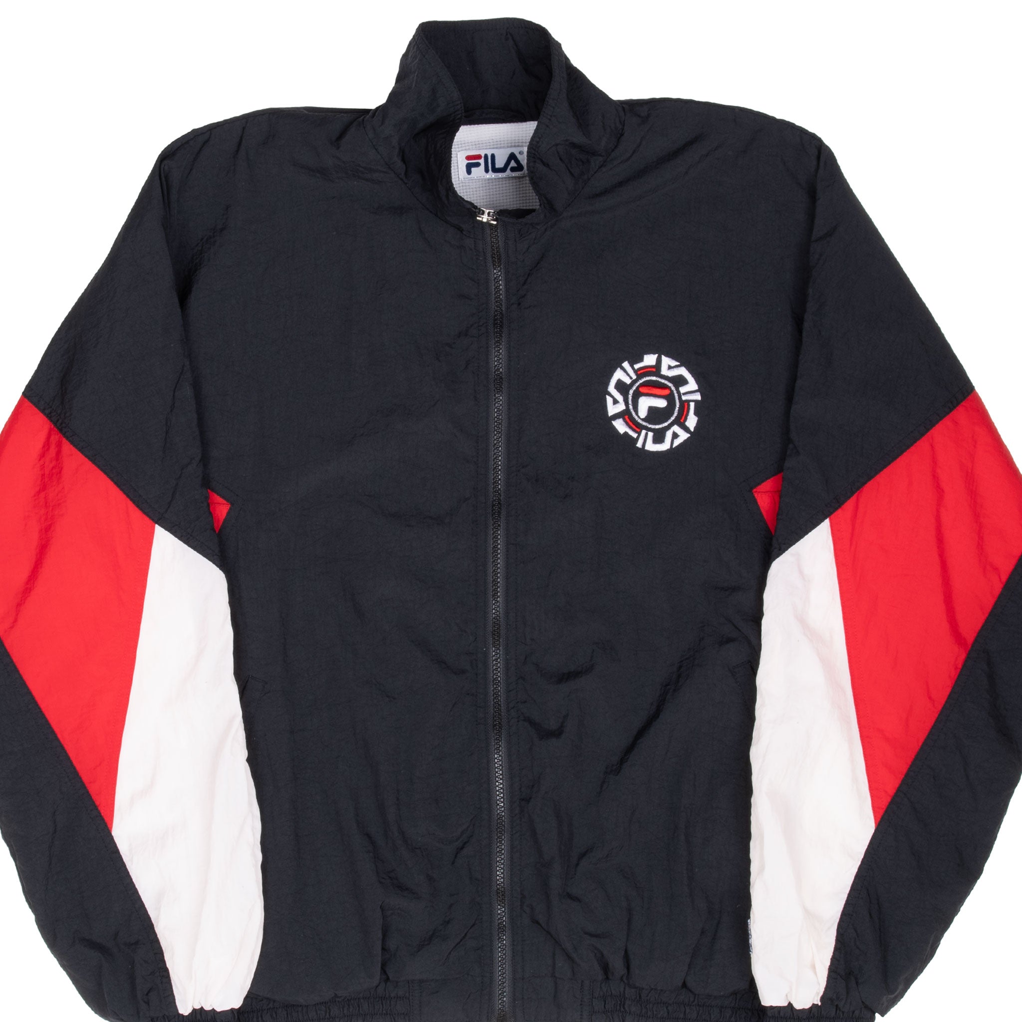 Vintage Fila Black Windbreaker Jacket 1990S Size Medium