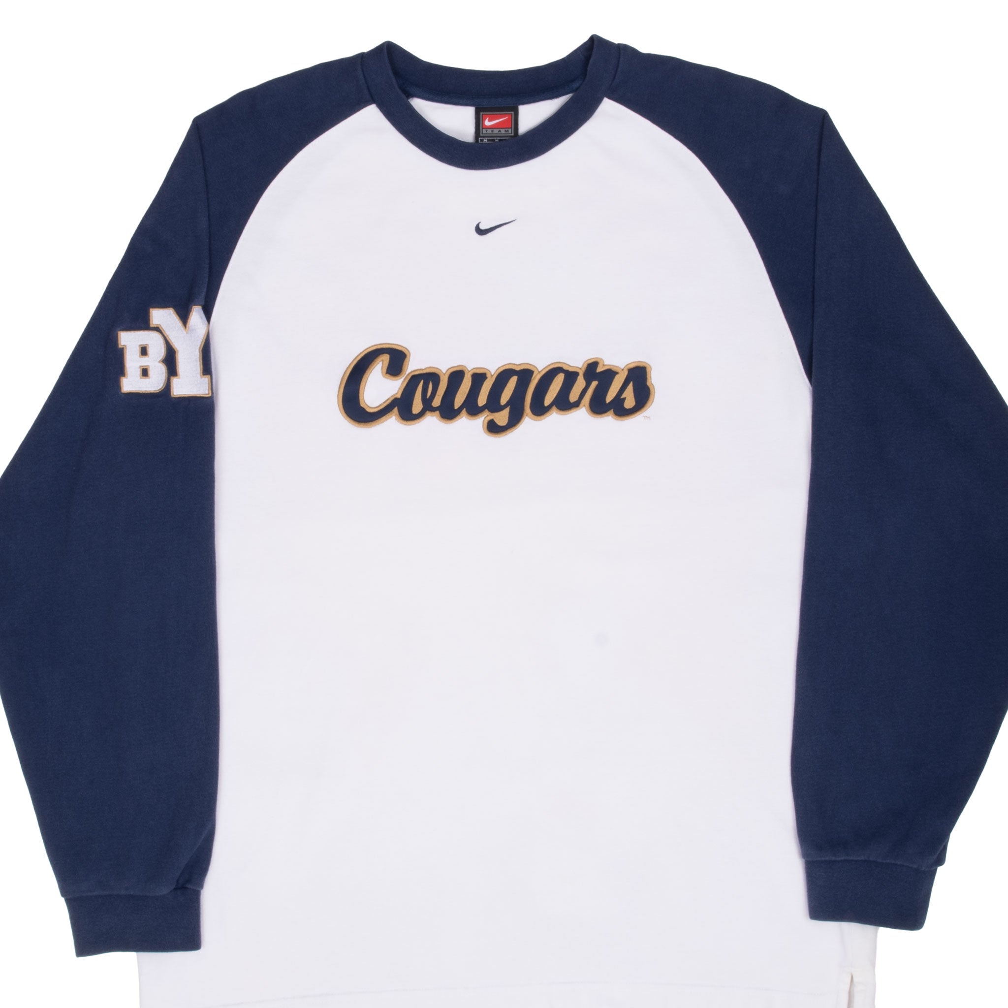 Vintage Nike Ncaa Byu Brigham Young Raglan Long Sleeve Tee Shirt 1990S Size Medium