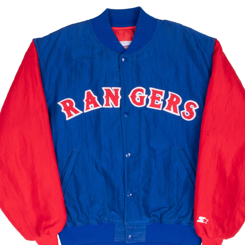 Vintage Mlb Texas Rangers Starter Bomber Jacket 1990S Size XL Made In Usa