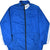 Front of blue Nike windbreaker jacket with white collar panel and black zip closure