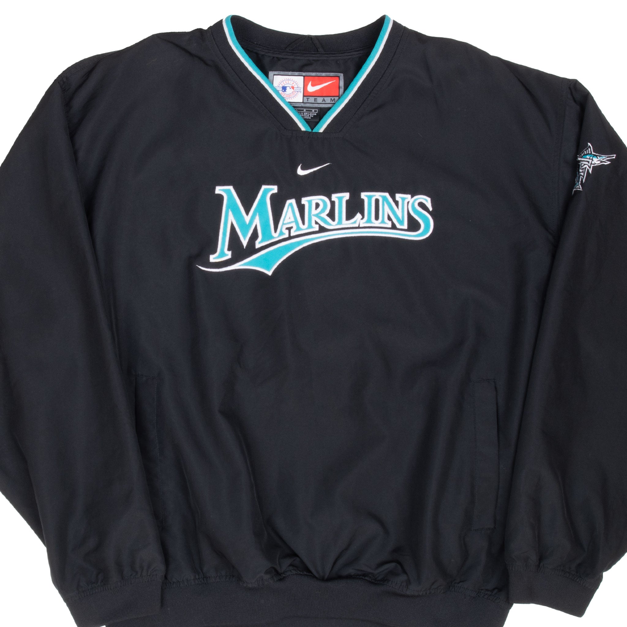 VINTAGE NIKE MLB FLORIDA MARLINS PULLOVER WINDBREAKER JACKET 1990S LARGE