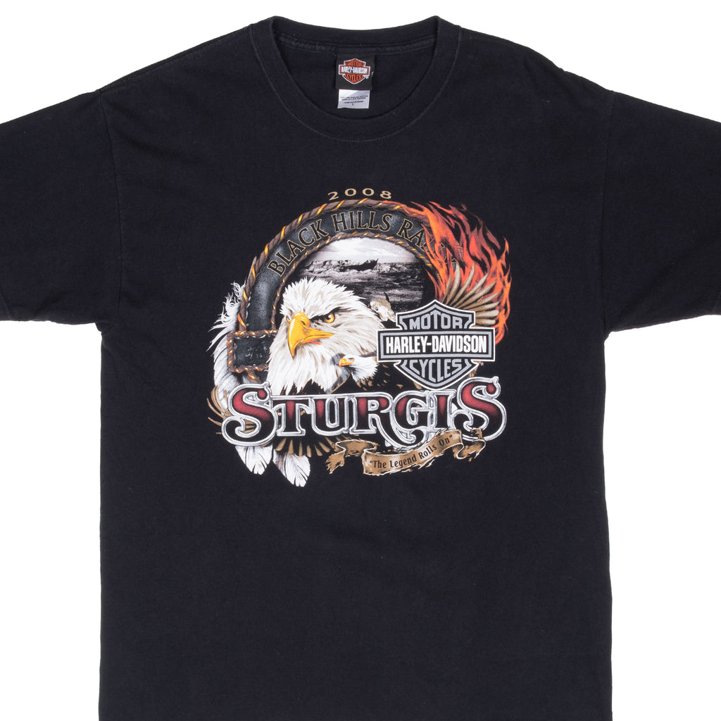 Vintage Harley Davidson Sturgis 2008 Tee Shirt Size Large Made In Usa