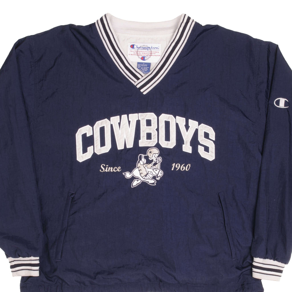 Vintage Nfl Champion Dallas Cowboys Pullover Windbreaker Jacket 1990S Size Large