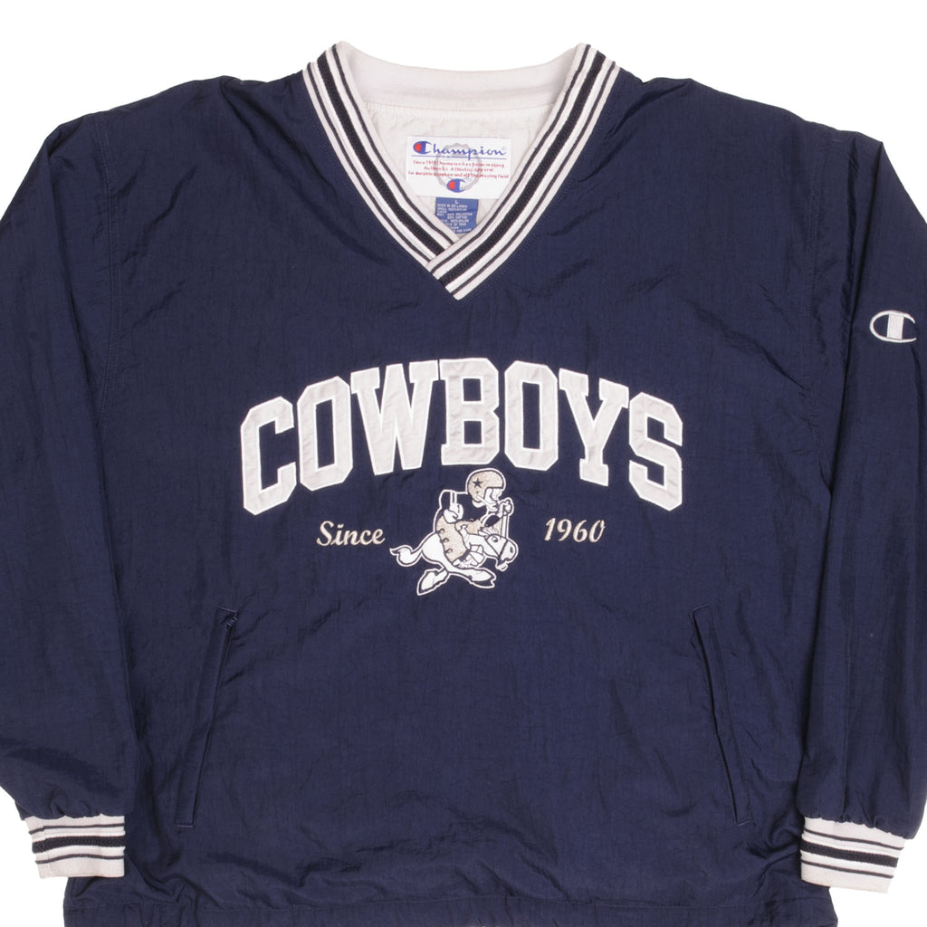 Vintage Nfl Champion Dallas Cowboys Pullover Windbreaker Jacket 1990S Size Large