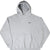 Front of grey Nike pullover hoodie with black Swoosh embroidery and kangaroo pocket