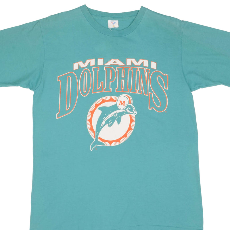 Vintage NFL Miami Dolphins 1990S Tee Shirt Size Large Made In Usa With Single Stitch Sleeves