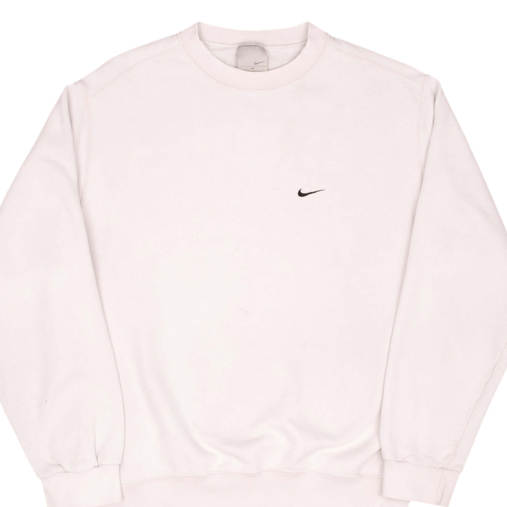 Vintage White Nike Classic Small Swoosh Sweatshirt 2000S Size Medium