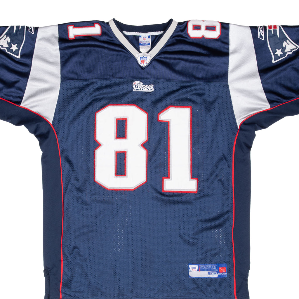 Vintage Nfl New England Patriots Moss #81 Reebok Jersey 2000S Size 50