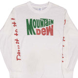 Vintage Moutain Dew Long Sleeve Tee Shirt 1980s Size Medium Made In USA With Single Stitch Sleeves