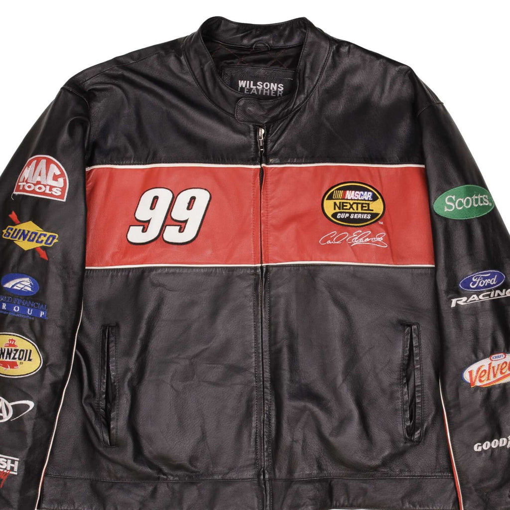 Vintage Nascar Carl Edwards #99 Leather Jacket 2000S Size XL